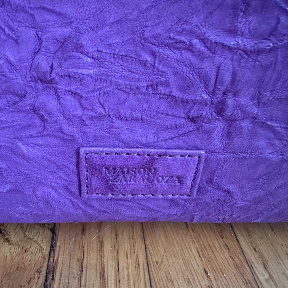 Maison Zaragoza Purple Double Zipper Handbag - Picture 3 of 8